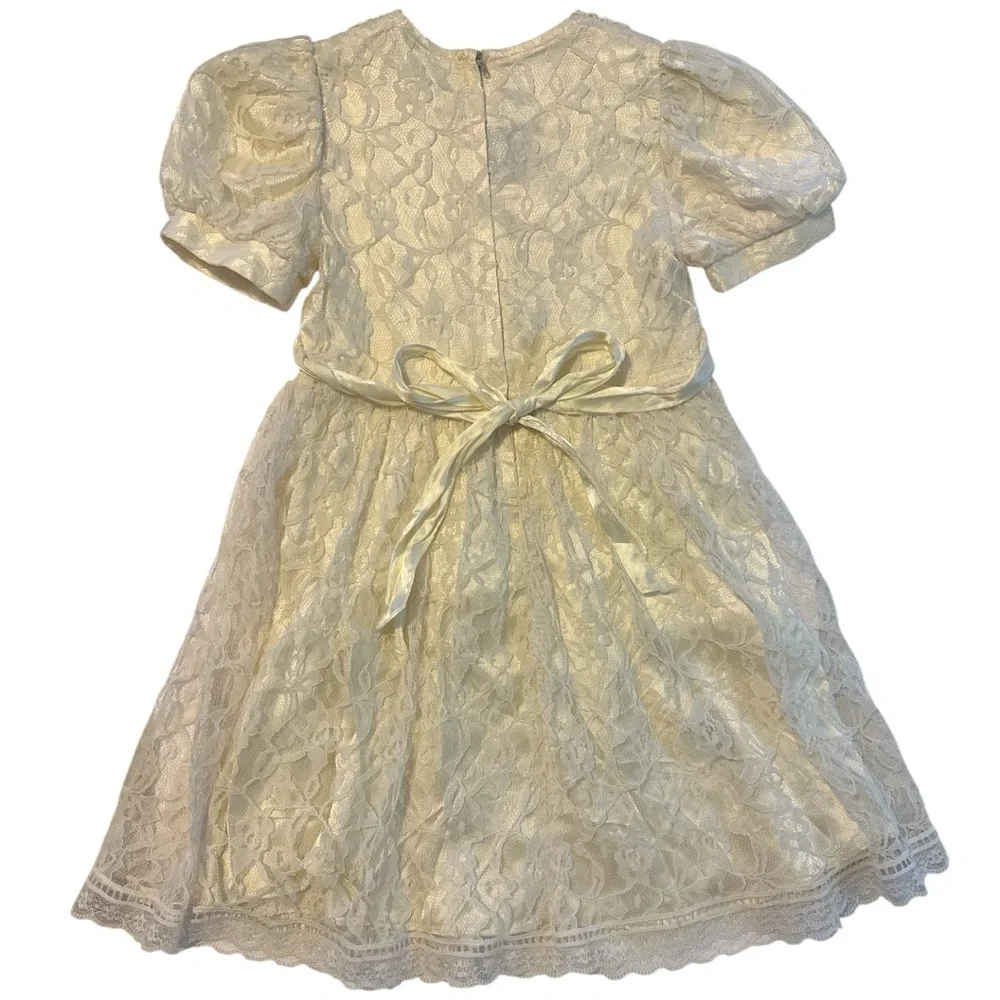 Gunne Sax Cream Lace Formal Kids Dress
